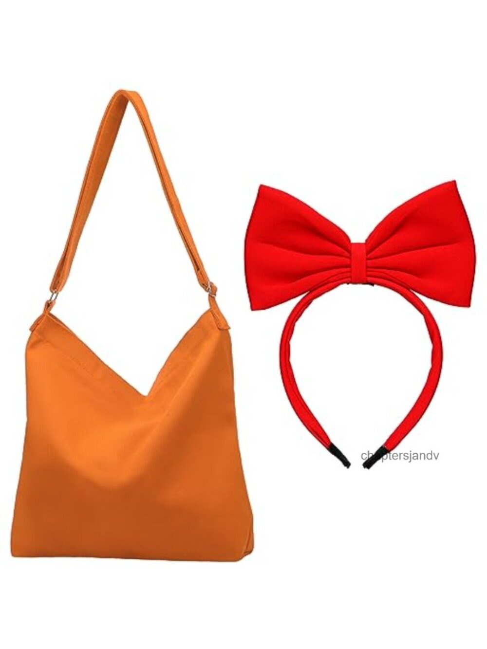 2 Pc Witch Cosplay Costume Set Tote Bag Bow Headband Halloween